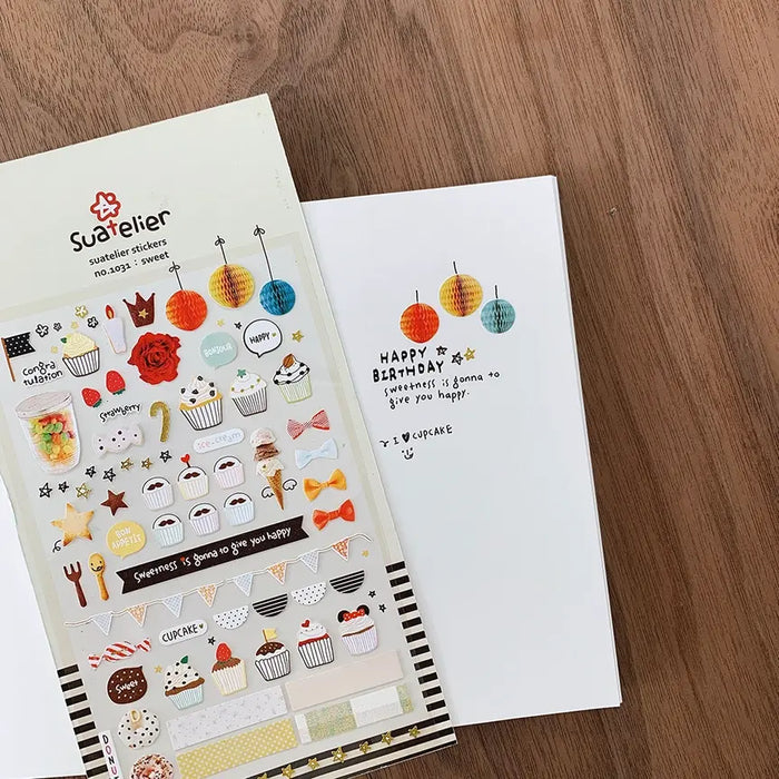 Suatellier-Sticker-no-1031-sweet-Stickerbogen-mit-Sticker-Produktansicht-mit-Verpackung