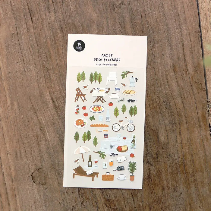 Suatellier-dailyl-Sticker-1147-in-the-garden-Stickerbogen-mit-Sticker-Produktansicht-mit-Verpackung