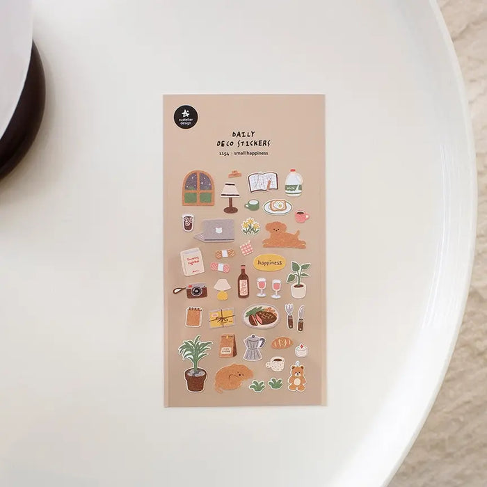 Suatellier-dailyl-Sticker-1154-small-happin-Stickerbogen-mit-Sticker-Produktansicht-mit-Verpackung