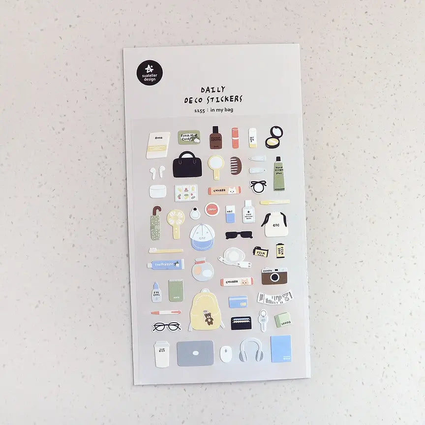 Suatellier-dailyl-Sticker-1155-in-my-bag-Stickerbogen-mit-Sticker-Produktansicht-mit-Verpackung