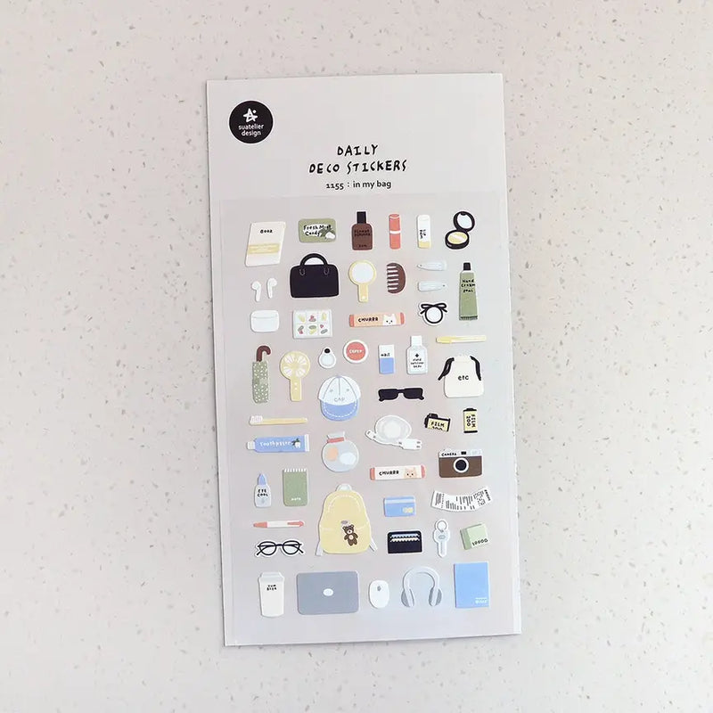 Suatellier-dailyl-Sticker-1155-in-my-bag-Stickerbogen-mit-Sticker-Produktansicht-mit-Verpackung