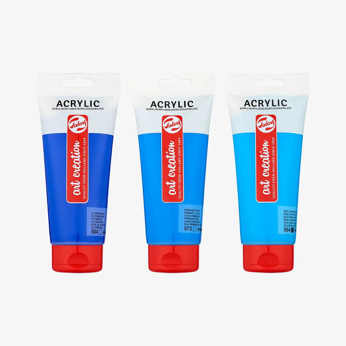 TAC-_acrylic-_Farbfamilie-Blau-Talens-_Art-Creation-_Acrylic_-Colour-_200_ml-Produktansicht