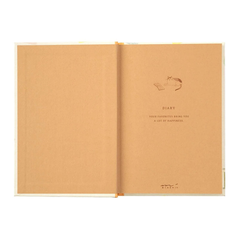 Tagebuch-192-Seiten-Cats-von-Midori-Produktansicht-aufgeschlagen