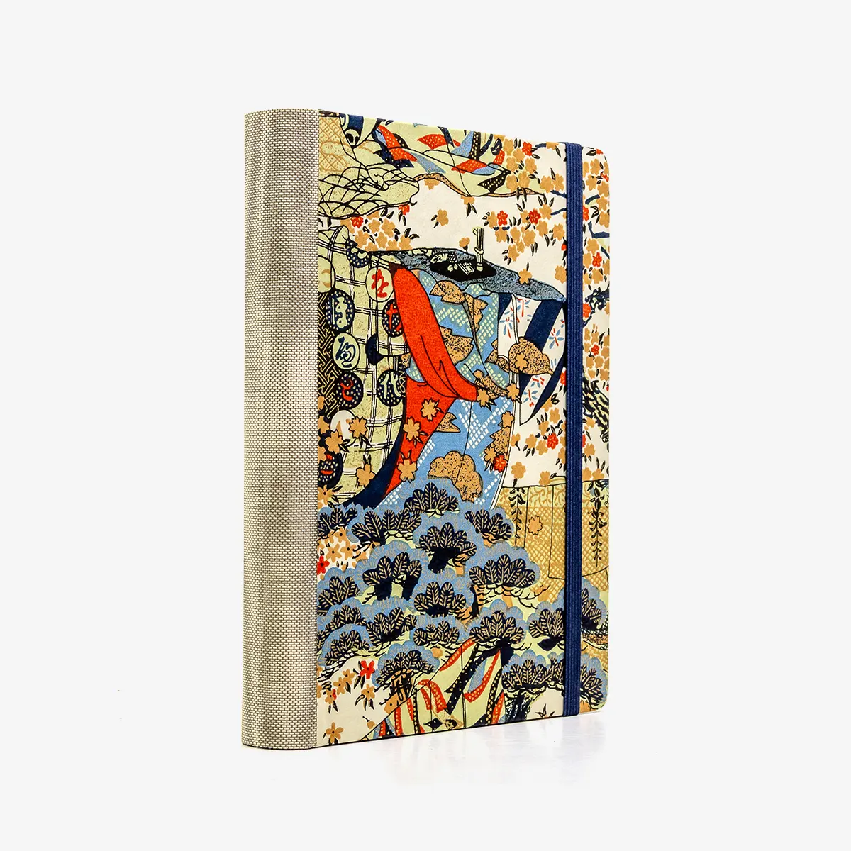 Tagesplaner | Format: 12x16,5cm | 2027 | Cover: Chiyogami Papier | Motiv: Bogen-1112C-Landscape-Trees