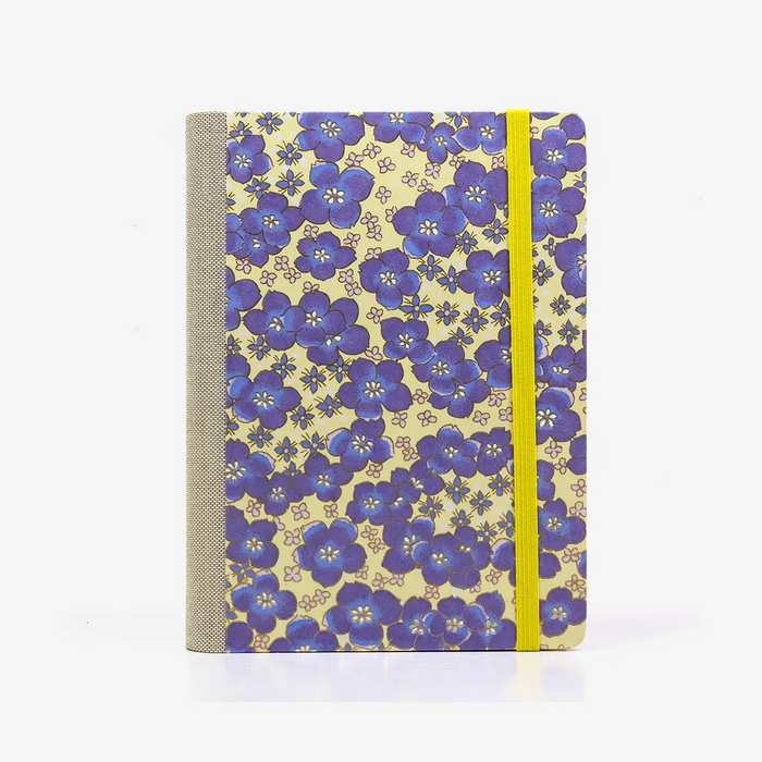 Tagesplaner-12x16_5cm-spaltenaufteilung-Cover-Chiyogami-Motiv-Bogen-628C-Blumen-cream-purple-ivory