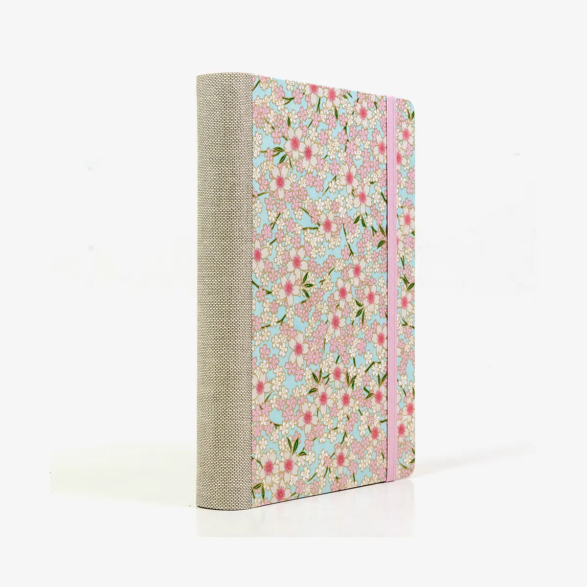 Tagesplaner-12x16_5cm-spaltenaufteilung-Cover-Chiyogami-Motiv-Bogen-840C-Blumen-seitlich-hinten