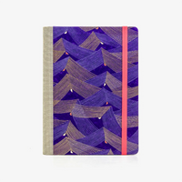 Tagesplaner-12x16_5cm-spaltenaufteilung-Cover-Chiyogami-Motiv-Seitenspiel-Purple