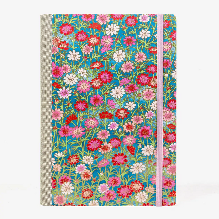Tagesplaner-2027-A5-klassisch-cover-Chiyogami-Motiv-Bogen-636C-Blumen-von-vorn