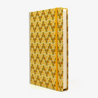 Tagesplaner-2027-A5-klassisch-cover-Chiyogami-Motiv-Bogen1084C-Bienenwabenmuster-gold-kupfer-silber-seitlich-von-vorn