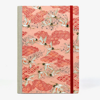 Tagesplaner-2027-A5-klassisch-cover-Chiyogami-Motiv-Kraniche-Pink-von-vorn