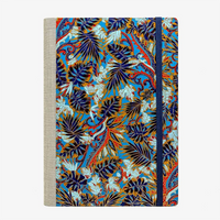 Tagesplaner-2027-A5-klassisch-cover-Chiyogami-Motiv-Monstera-blau-von-vorn