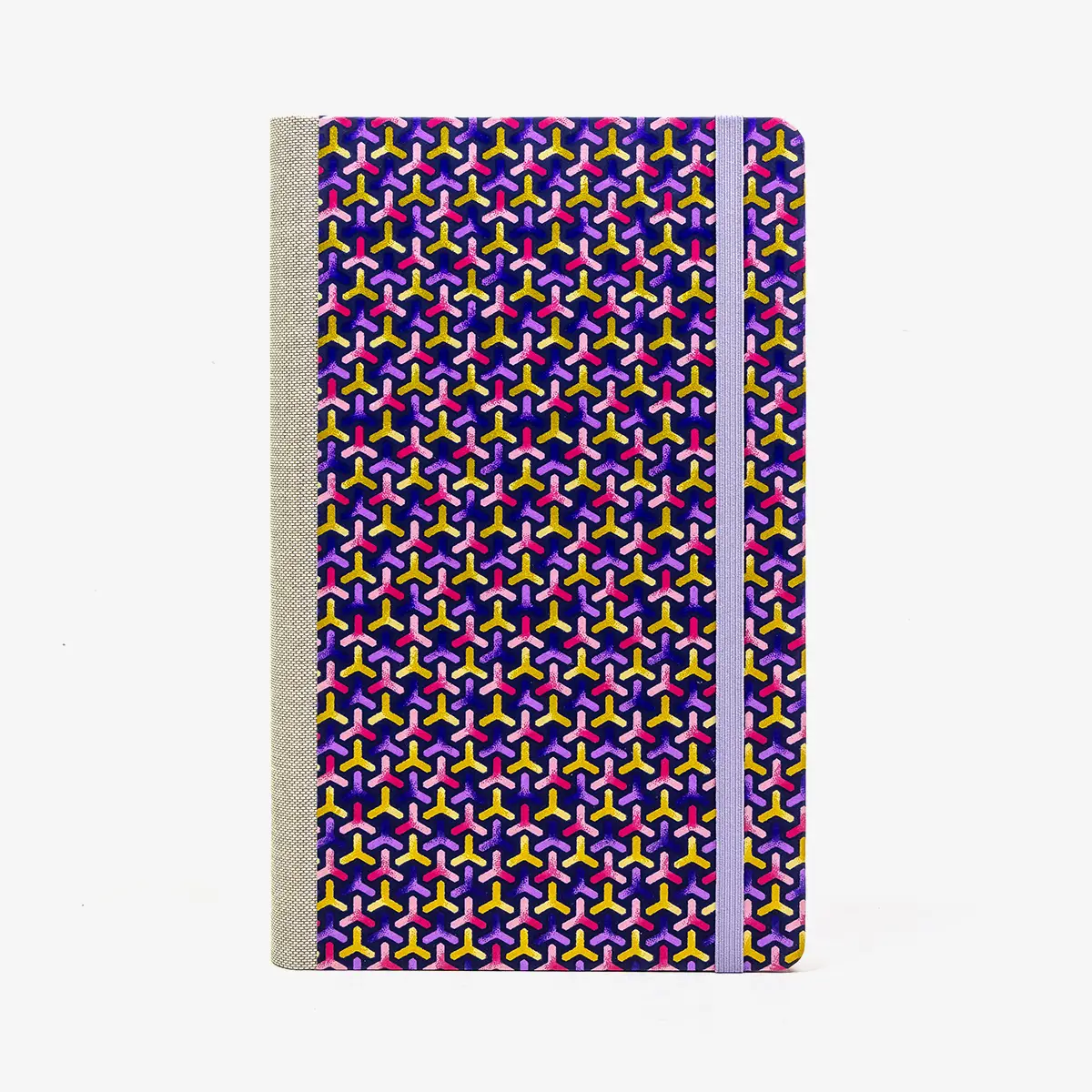 Tagesplaner-A5small-cover-.Chiyogami-Motiv-Bogen-1094C-Flechtmuster-purple-Pink-von-vorn