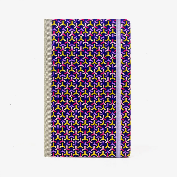 Tagesplaner-A5small-cover-.Chiyogami-Motiv-Bogen-1094C-Flechtmuster-purple-Pink-von-vorn