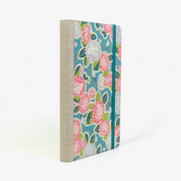 Tagesplaner-A5small-cover-.Chiyogami-Motiv-Hortensien-blau-seitlich-von-Hinten