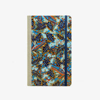 Tagesplaner-A5small-cover-.Chiyogami-Motiv-Monstera-blau-von-vorn