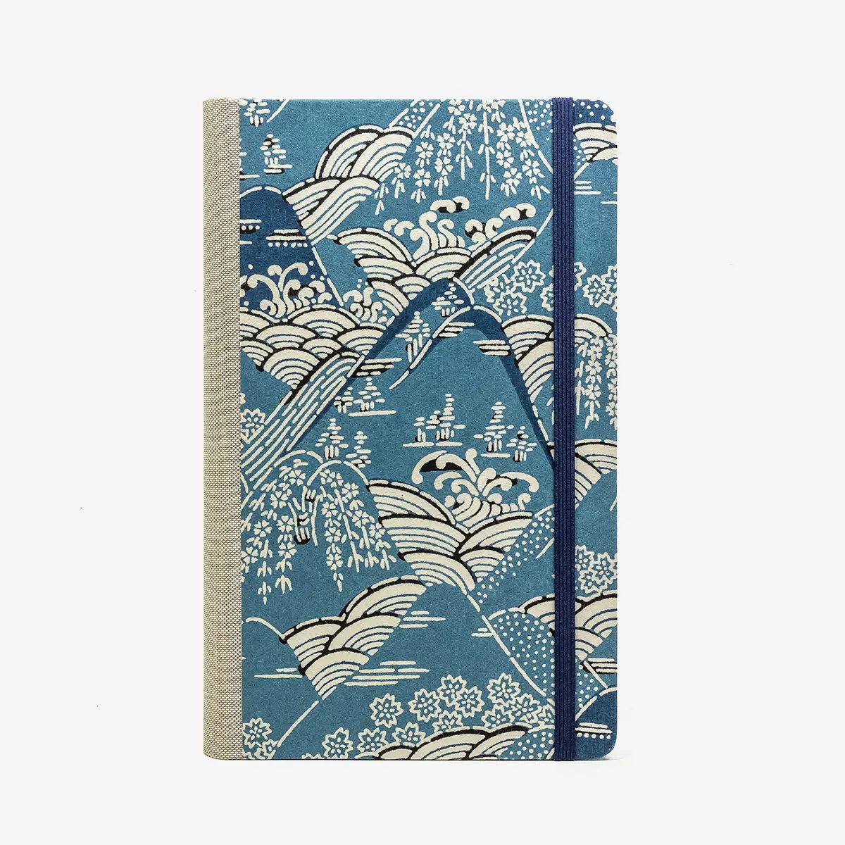 Tagesplaner-A5small-cover-.Katazome-Shi-Motiv-Stadt-blau-von-vorn