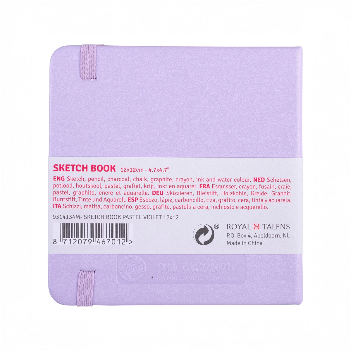 Sketch book / Skizzenbuch / Pastel Violet / Blanko H12xB12cm / 140g / 80Blatt