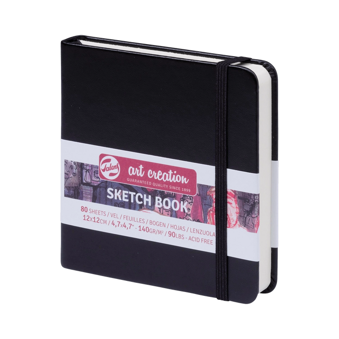 Talens-Art-Creation-Skizzenbuch-Schwarz-12x12-cm-140g-80Blatt-Cover-Front-Produktansicht