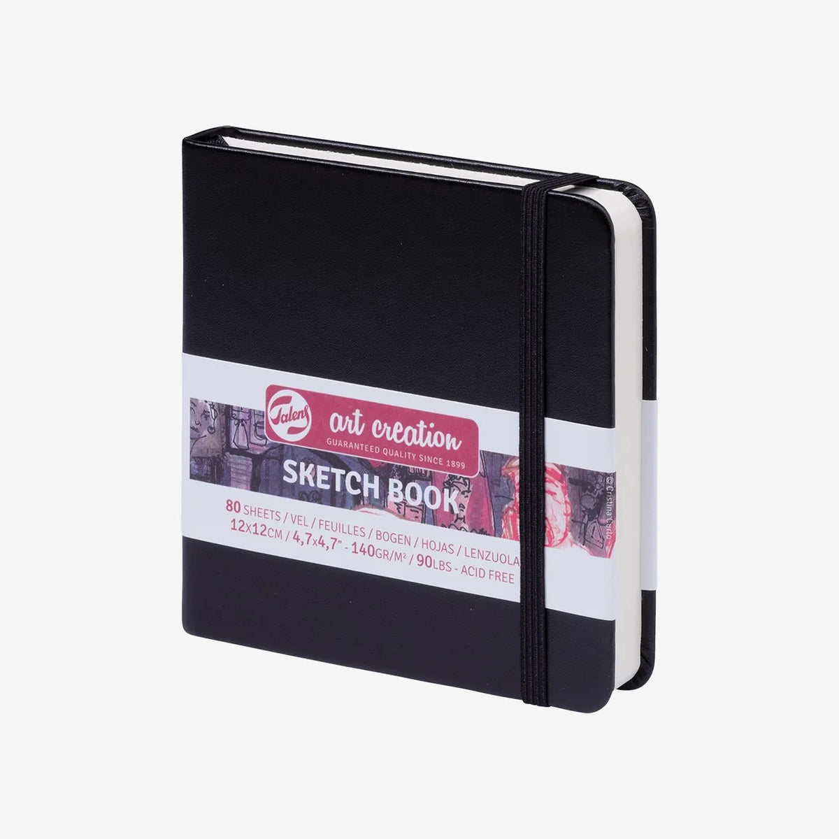 Talens-Art-Creation-Skizzenbuch-Schwarz-12x12-cm-140g-80Blatt-Cover-Front-Produktansicht_-grauer-hintergrund