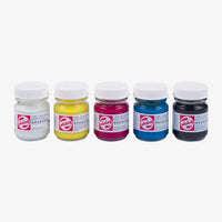 Talens-Gouache-Extra-Fine-Set-5x50ml-Verpackung-Produktansicht-Verschiedene-Glassnaepfchen