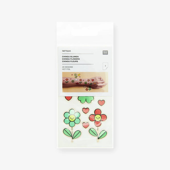 Tattoos-_Rainbow_-Fun-Chingu-_Blumen-_26-teilig-Produktansicht-in-Verpackung