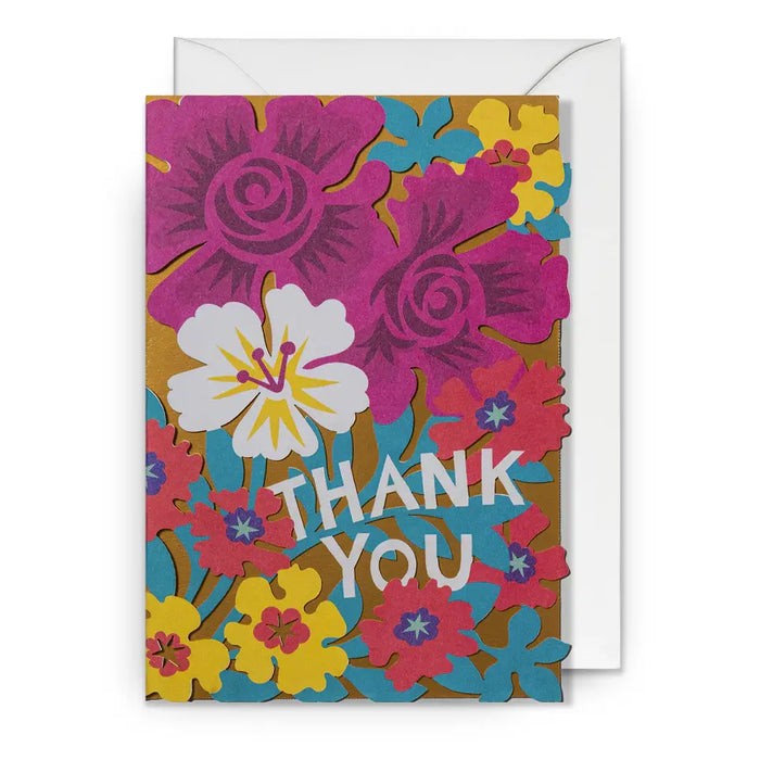 Grusskarte / Greeting Card / Hannah Werning / Thank You / Floral Laser Card