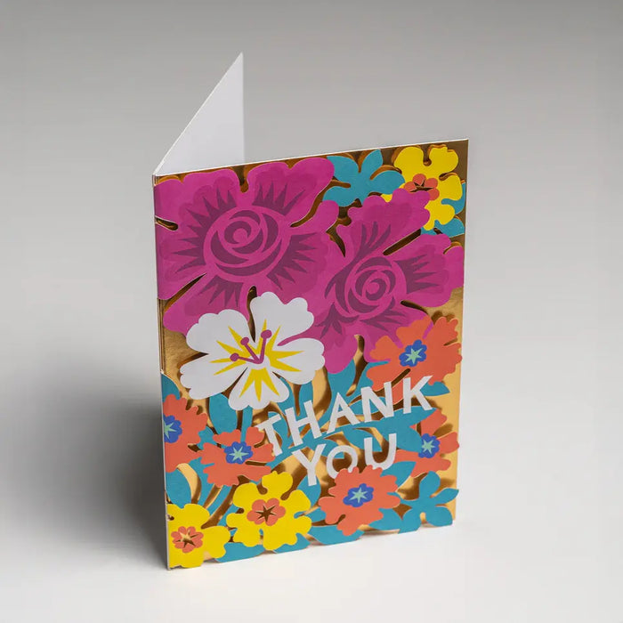 Grusskarte / Greeting Card / Hannah Werning / Thank You / Floral Laser Card