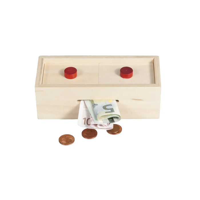 Spardose / Trick Box for Money / natur/Knöpfe
