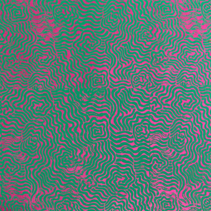 Lokta Papier / Labyrinth / tiefes Smaragd auf magenta