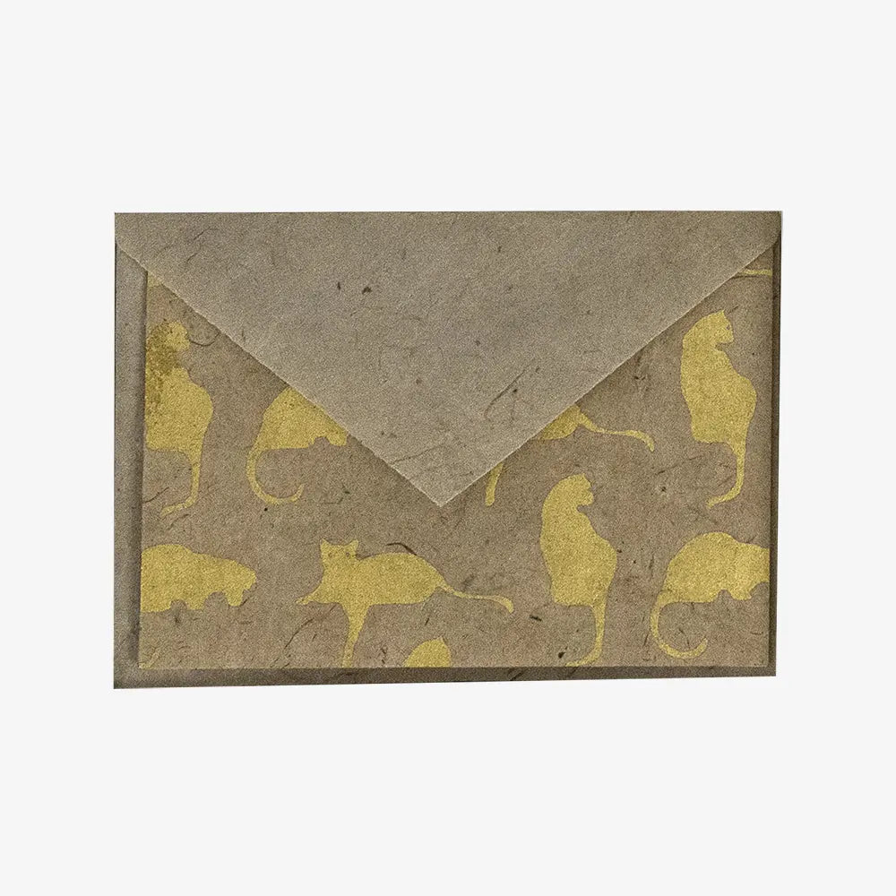 Tudi-Billo-mini-Klappkarte-Grusskarte-Katze-gold-A7-mit-Umschlag-C7-Produktansicht