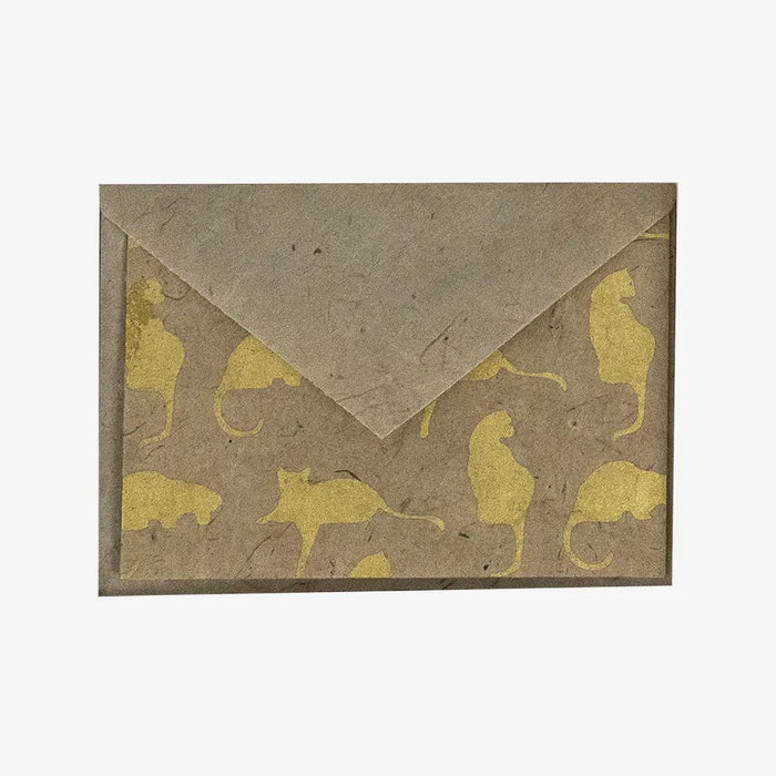 Tudi-Billo-mini-Klappkarte-Grusskarte-Katze-gold-A7-mit-Umschlag-C7-Produktansicht