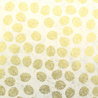 Lokta Papier / Bogen Monstera-Blatt / gold / natur