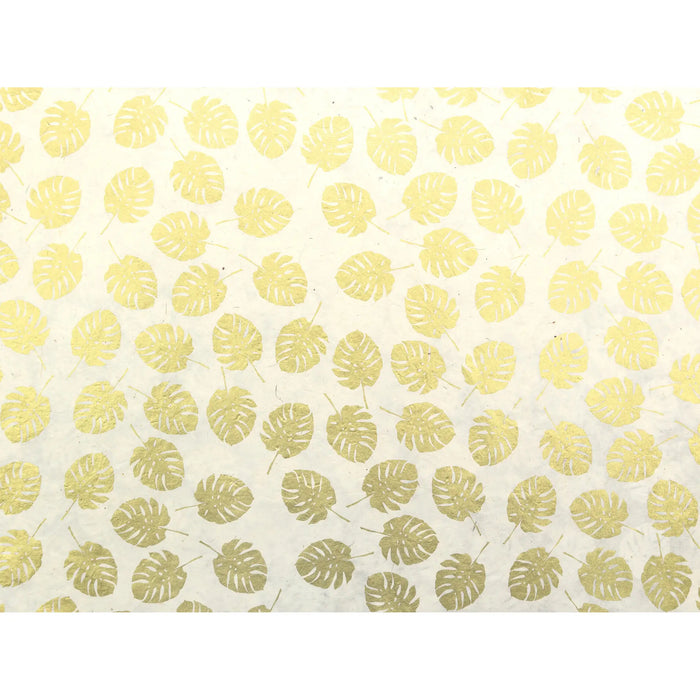 Lokta Papier / Bogen Monstera-Blatt / gold / natur