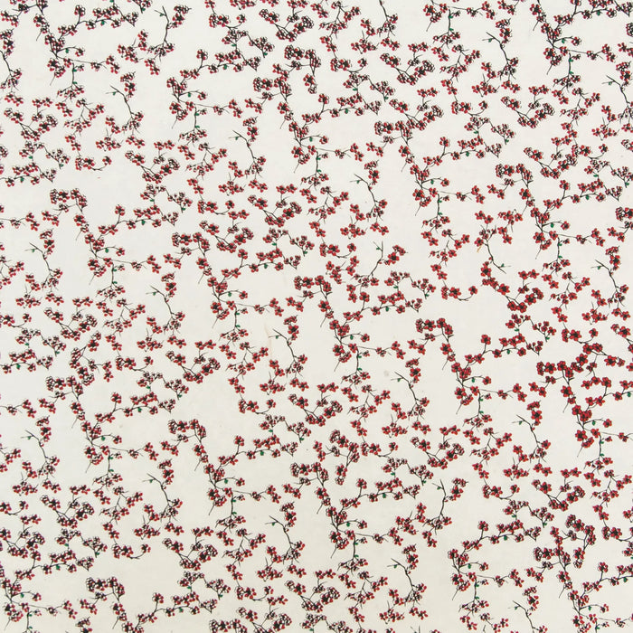 Lokta Papier / Bogen Blütenzweige / natur/ rot/ bambus/ ebenholz