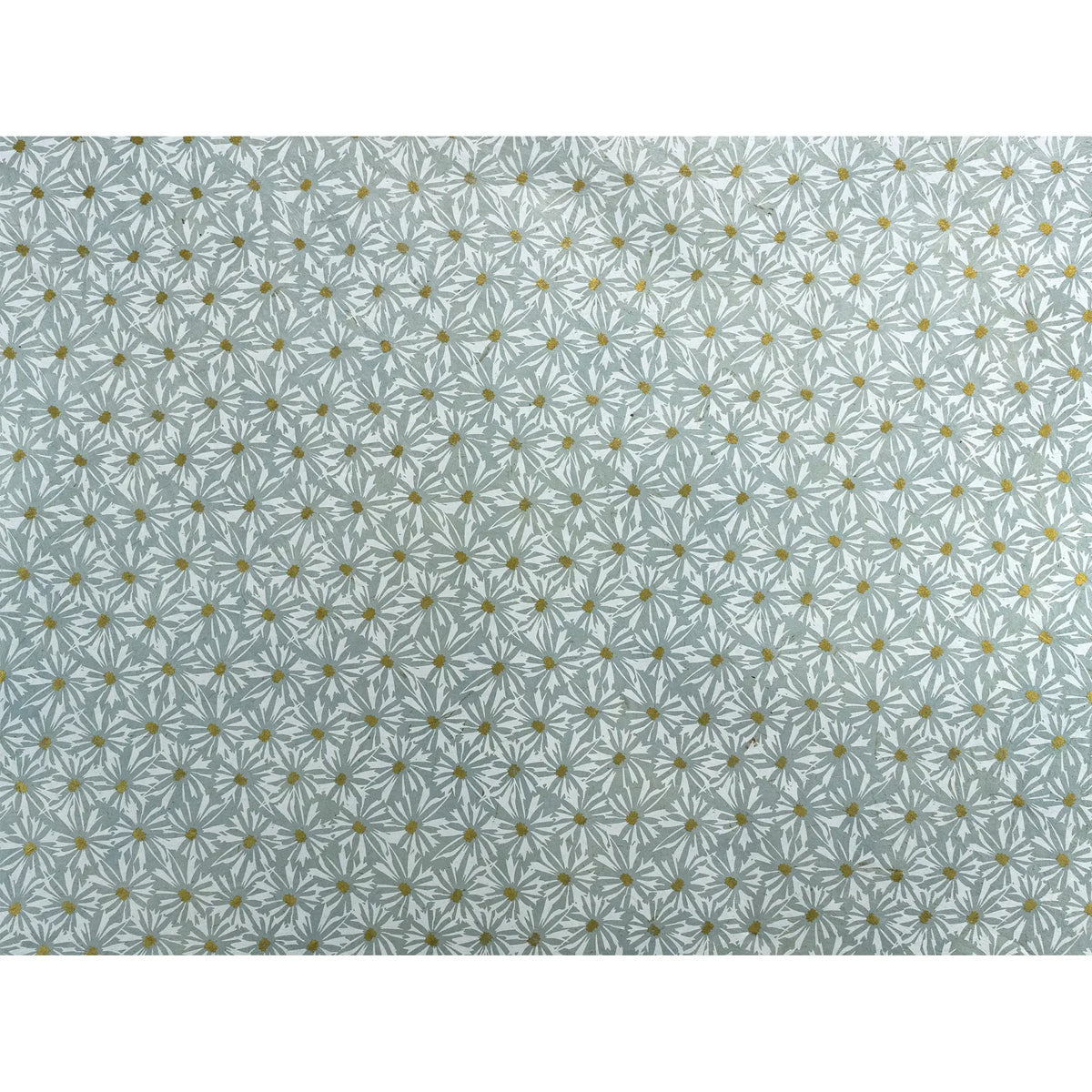 Lokta Papier / Bogen Gänseblümchen / mildes blau / weiß / gold