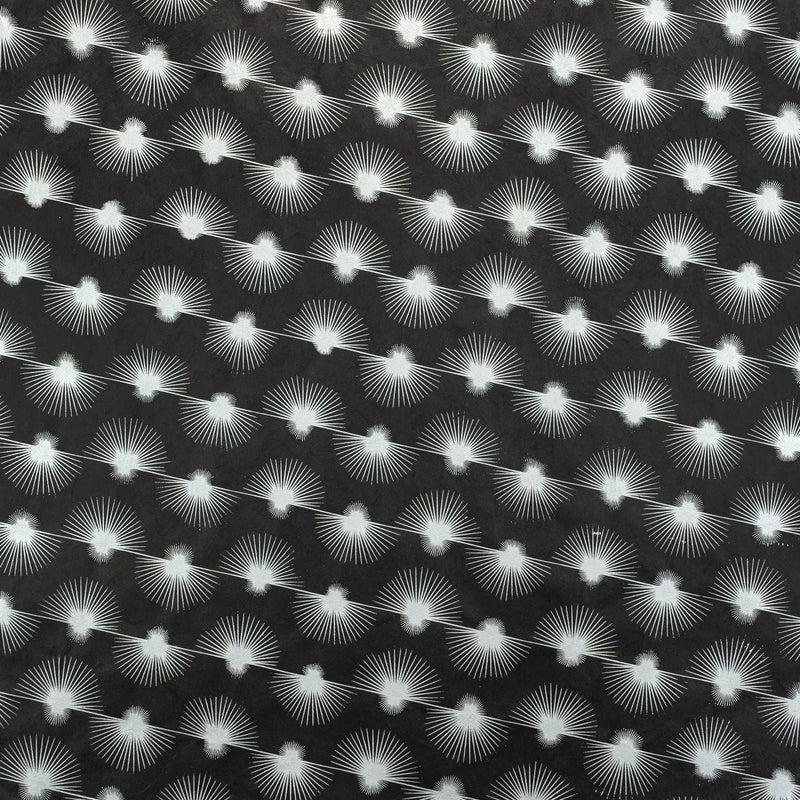 Lokta Papier / Bogen Sonnenstrahlen / ebenholz/ silber