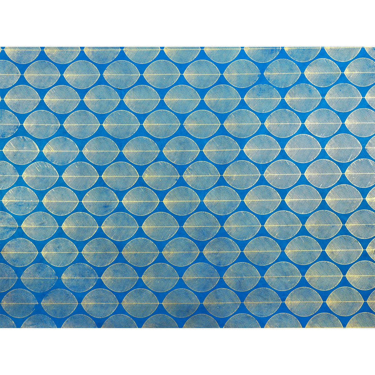 Lokta Papier / Bogen geometrische Blätter / aquamarine / gold
