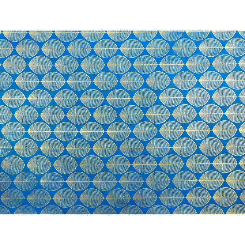 Lokta Papier / Bogen geometrische Blätter / aquamarine / gold