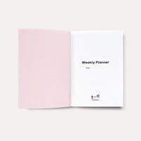 Undatierter-Wochenplaner-Hazy-pocket-Softcover-A6-128Seiten-Buch-geoeffnet-1