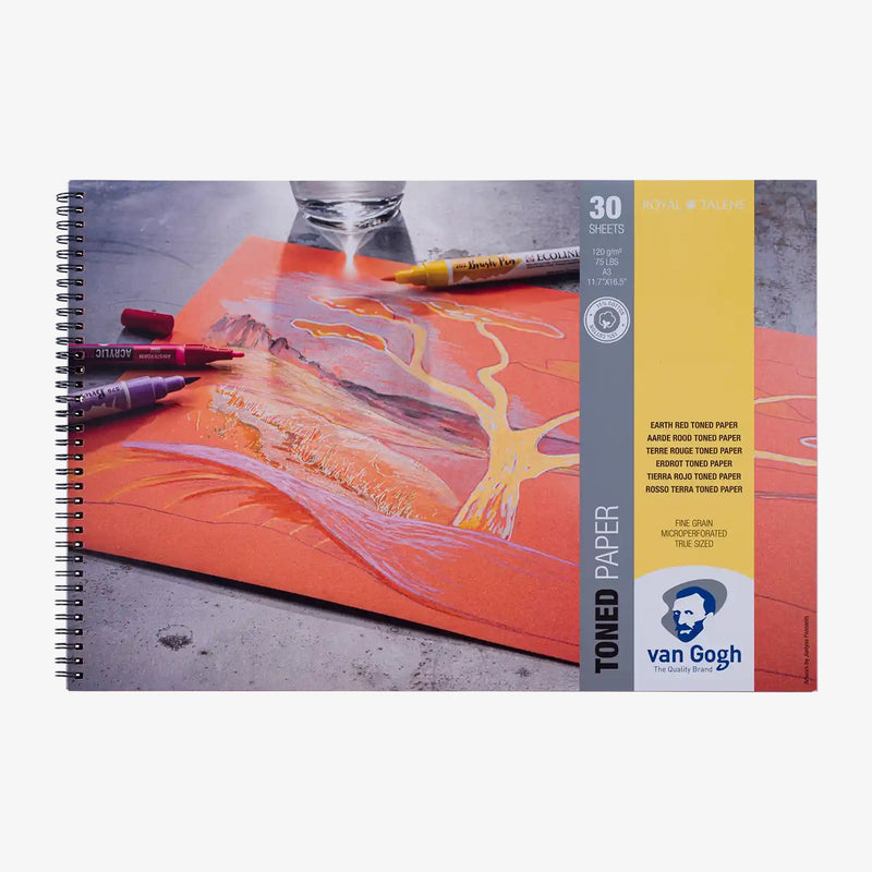 Van-Gogh-Toned-red-drawing-120grm-30-Blatt-FSC-MIX_Block-Spiralgebunden-cover-Front