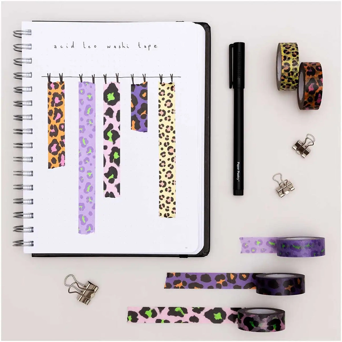 Washi-Tape-Acid-Leo-5er-Set-5x-15mmx10m-Produkt-Ambient
