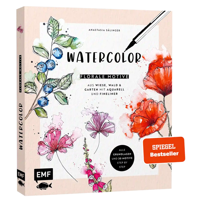 EMF / Watercolor / Florale Motive aus Wiese, Wald & Garten mit Aquarell und Fineliner