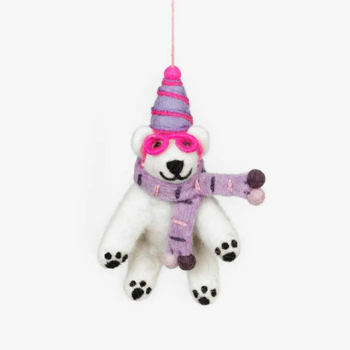 Weihnachtsbaumdeko / aus Filz / zum anhängen / Eisbär Luna