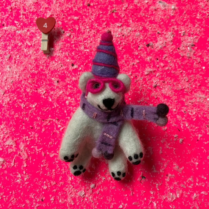 Weihnachtsbaumdeko / aus Filz / zum anhängen / Eisbär Luna