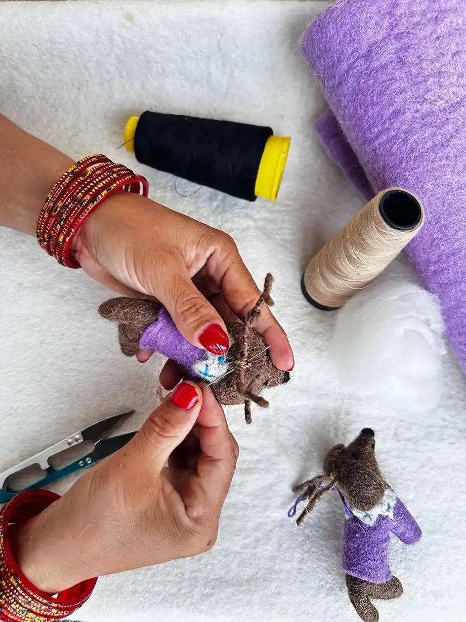 Weihnachtsbaumdeko / aus Filz / zum anhängen / Dackel Rudi