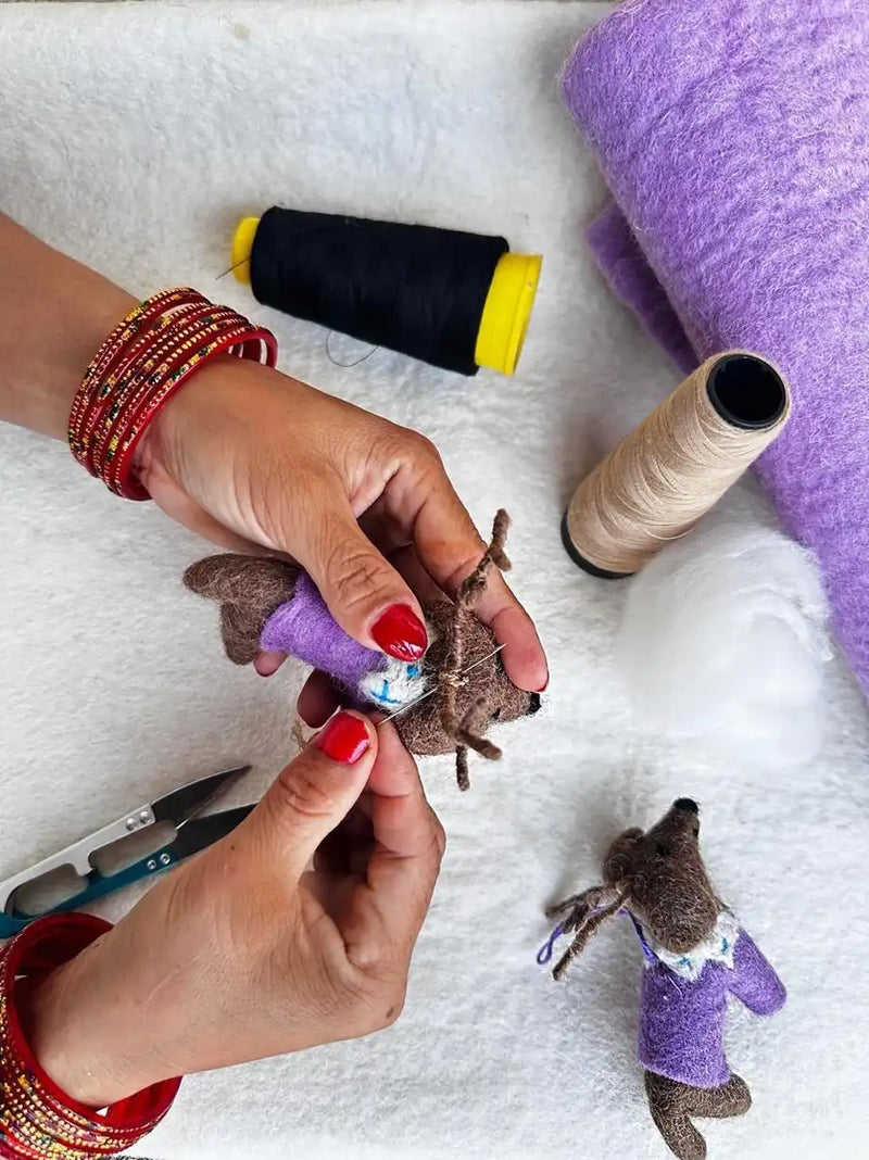 Weihnachtsbaumdeko / aus Filz / zum anhängen / Dackel Rudi