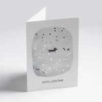 Weihnachtskarte-Deep-Snow-Cat-Dog-Klappkarte-mit-Umschlag-lagom-Format-A6-John-Bond-Text-happy-chrismas-Produktansicht-aufgestellt