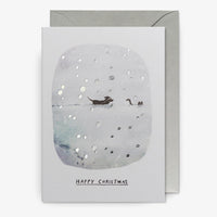 Weihnachtskarte-Deep-Snow-Cat-Dog-Klappkarte-mit-Umschlag-lagom-Format-A6-John-Bond-Text-happy-chrismas-Produktansicht-mit-umschlag