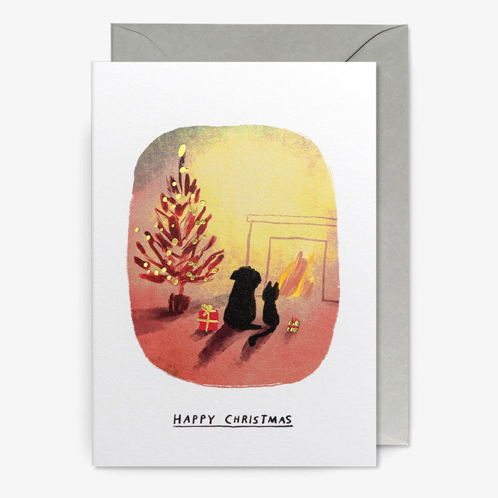 Weihnachtskarte-Klappkarte-mit-Umschlag-lagom-Format-A6-John-Bond-Text-happy-chrismas-Produktansicht-mit-umschlag