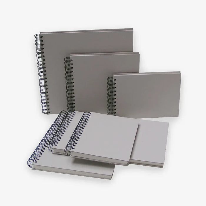 Wire-O-Group-Kunst-und-Papier-spiralbuecher-Alle-Groessen-Produktansicht-grauer-hintergrund